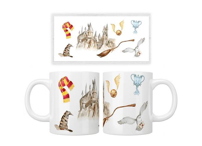 Hogwarts Watercolour Mug - Jazzy Giraffe Mug