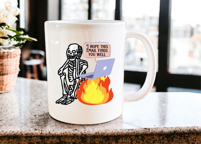 I hope this email finds you well mug - Jazzy Giraffe Mug