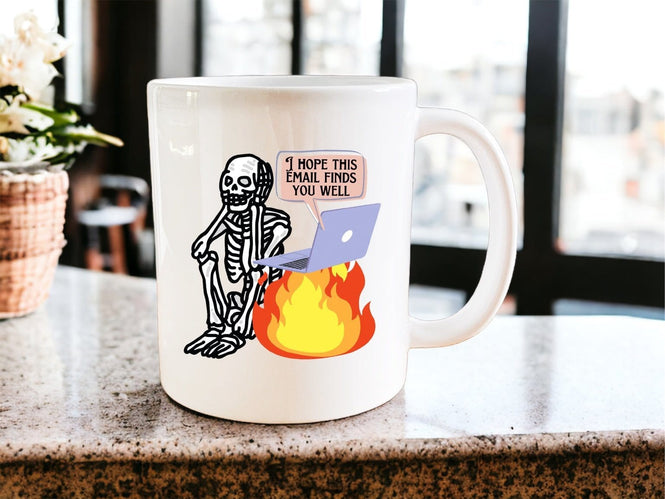 I hope this email finds you well mug - Jazzy Giraffe Mug