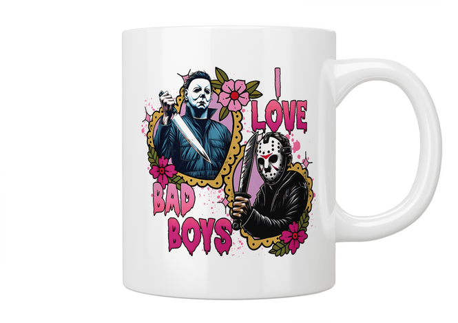 I Love Bad Boys Slasher Villain Mug - Jazzy Giraffe Mug