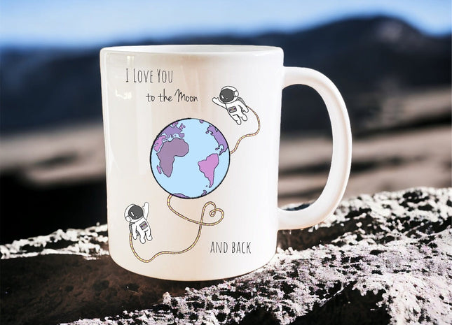 I love you to the moon and back mug - Jazzy Giraffe Mug