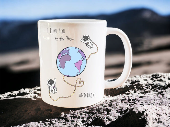 I love you to the moon and back mug - Jazzy Giraffe Mug
