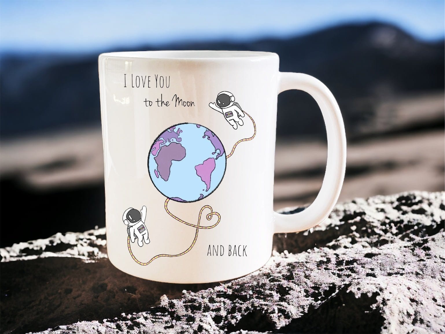 I love you to the moon and back mug - Jazzy Giraffe Mug