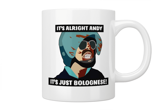 It’s Alright Andy It’s Just Bolognese! - Hot Fuzz Mug - Jazzy Giraffe Mug