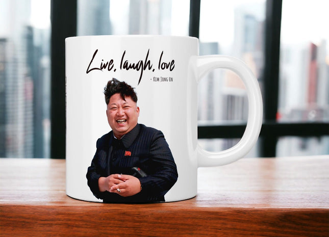 Kim Jong Un “live, laugh, love” mug - Jazzy Giraffe Mug