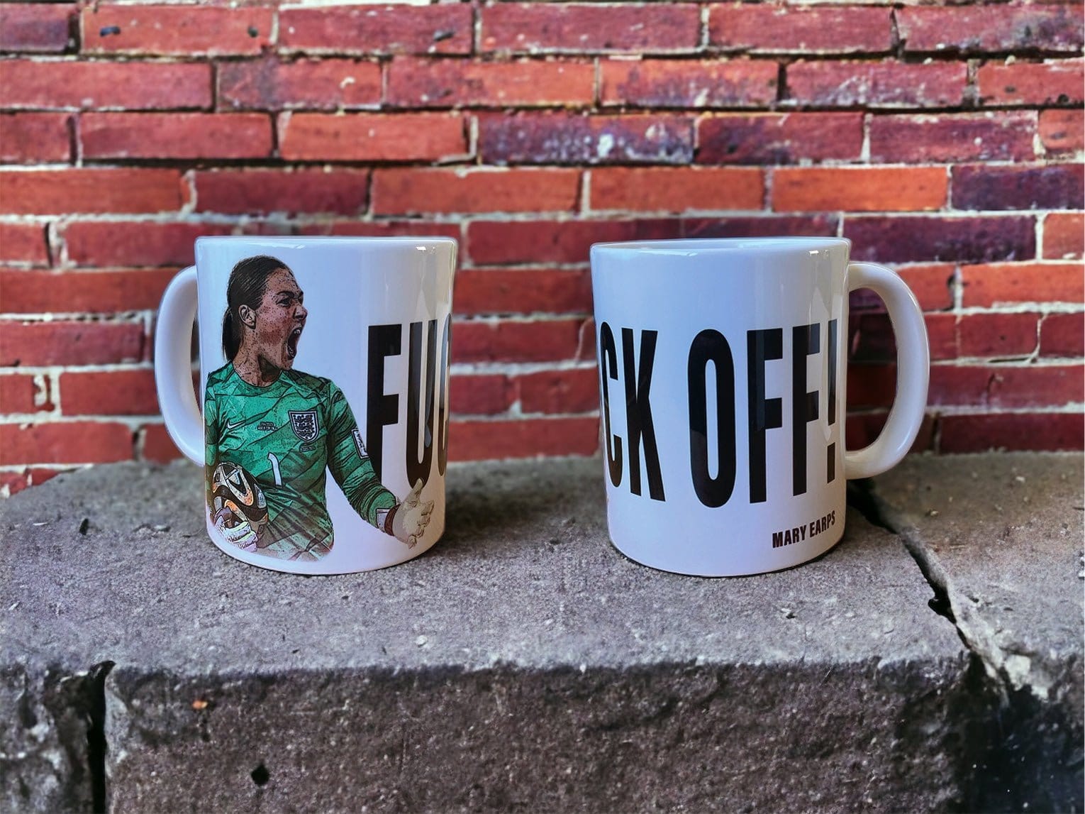 Mary Earps “f**k off” mug - Jazzy Giraffe Mug