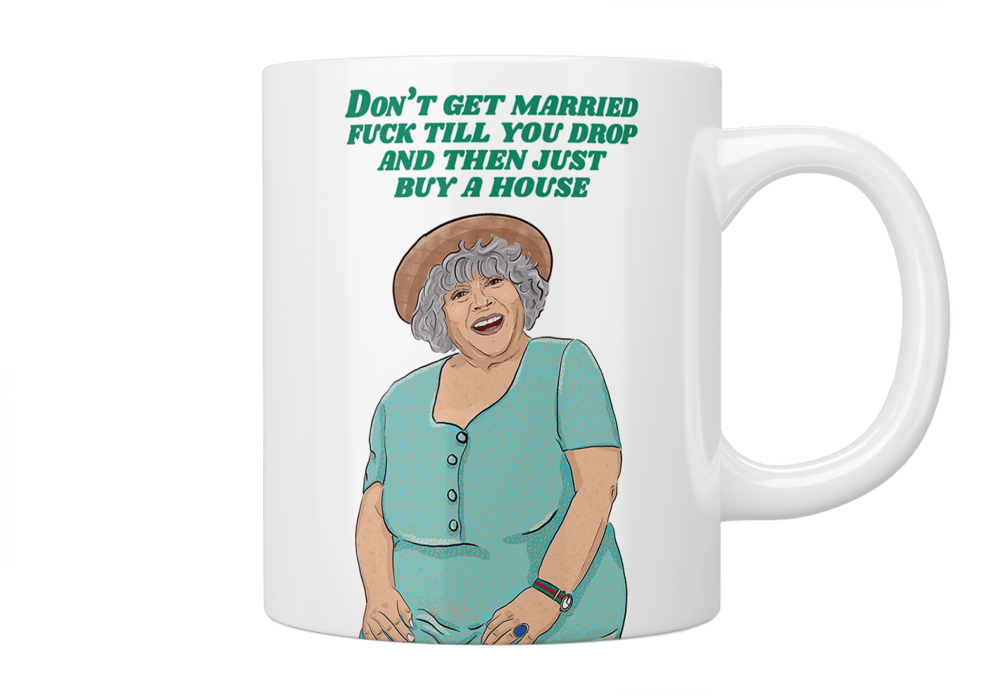 Miriam Margolyes "Fuck Till You Drop" Mug - Jazzy Giraffe Mug