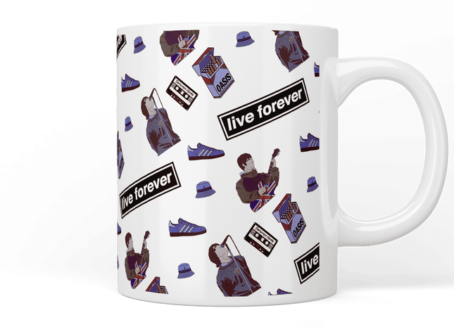 Oasis: Live Forever Sticker Mug - Jazzy Giraffe Mug