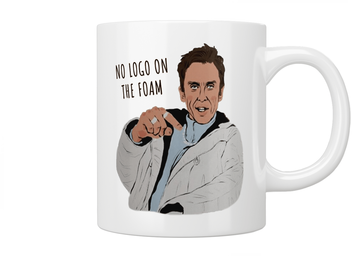 Peep Show: Super Hans “No Logo On The Foam” Mug - Jazzy Giraffe Mug