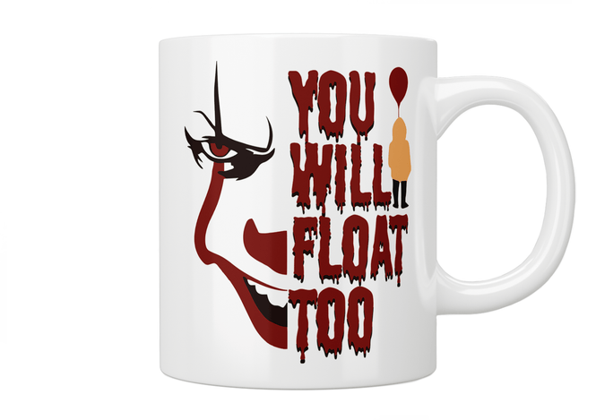 Pennywise You Will Float Too - Jazzy Giraffe Mug