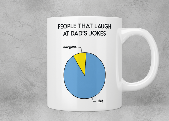 People that laugh at Dad’s jokes - pie chart mug - Jazzy Giraffe Mug