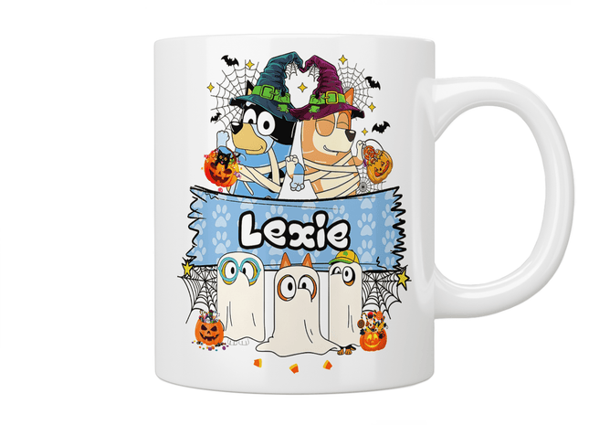 Personalised Bluey Halloween Mug - Jazzy Giraffe Mug