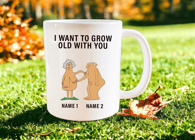 Personalised I want to grow old with you mug - Jazzy Giraffe Mug