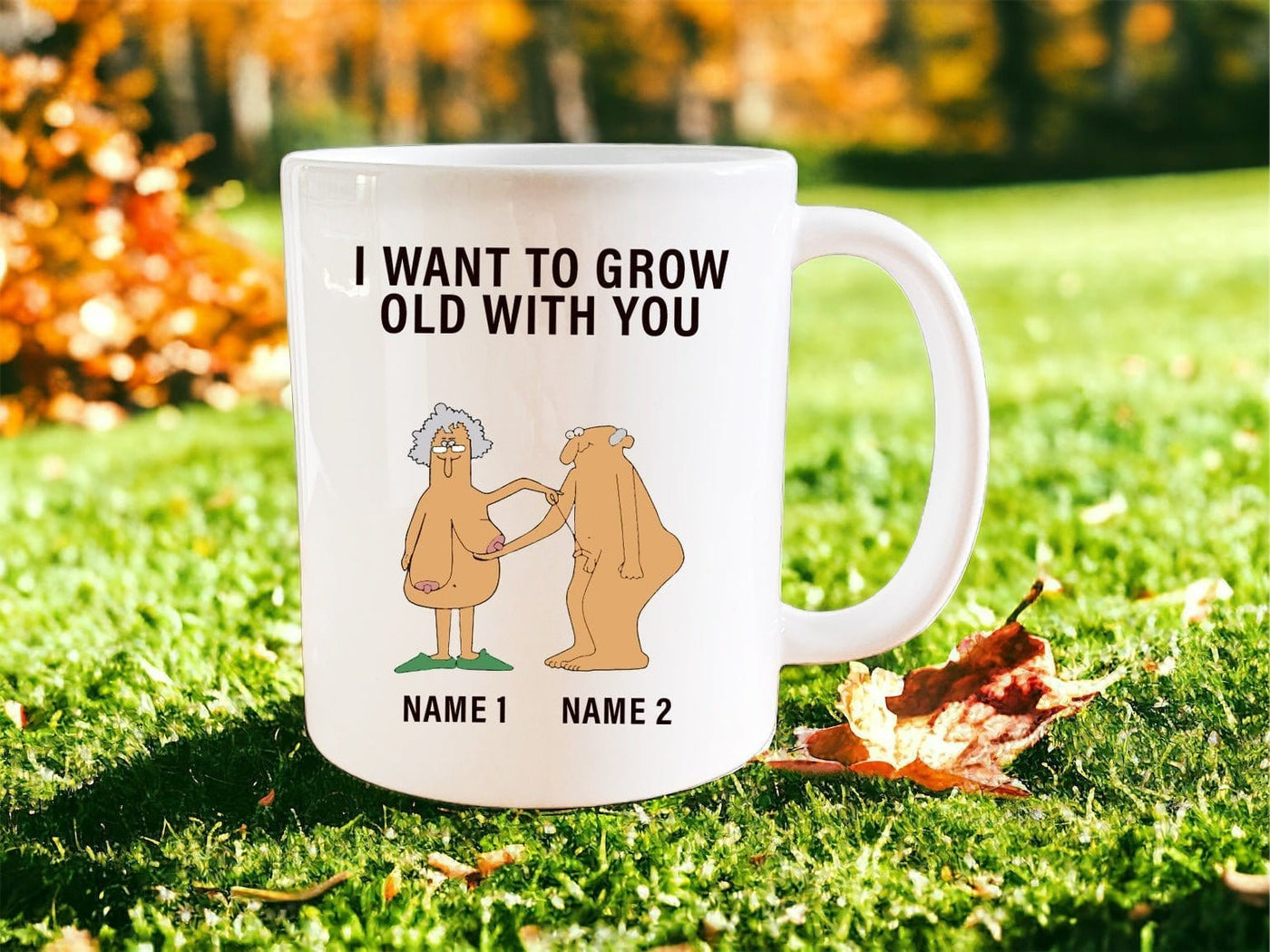 Personalised I want to grow old with you mug - Jazzy Giraffe Mug