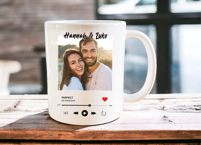 Personalised “our song” custom photo mug - Jazzy Giraffe Mug