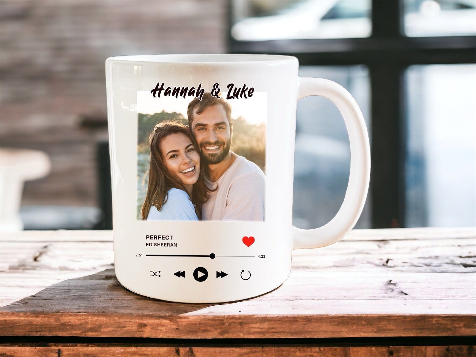 Personalised “our song” custom photo mug - Jazzy Giraffe Mug