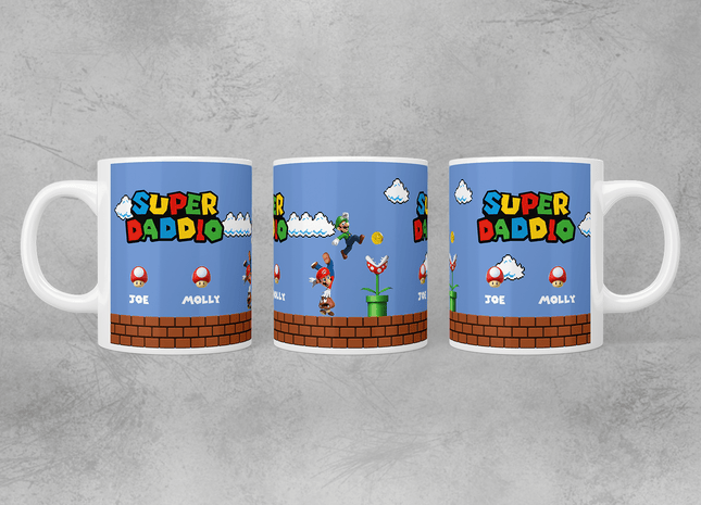 Personalised Super Daddio mug - Jazzy Giraffe Mug