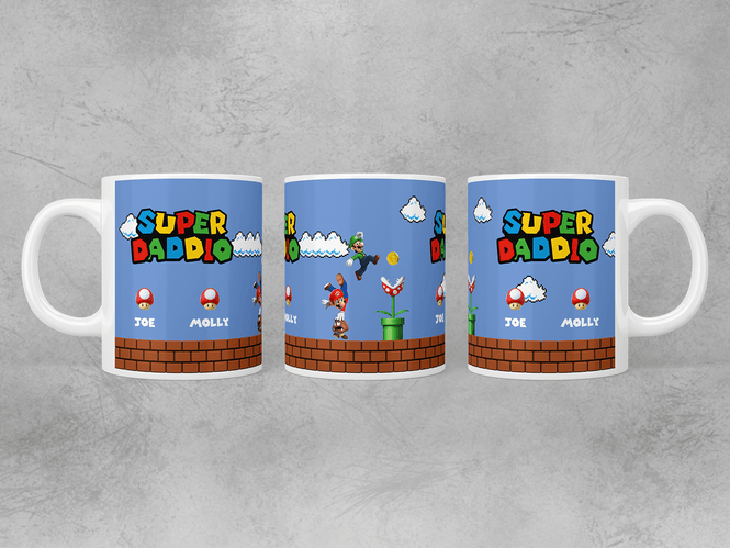 Personalised Super Daddio mug - Jazzy Giraffe Mug