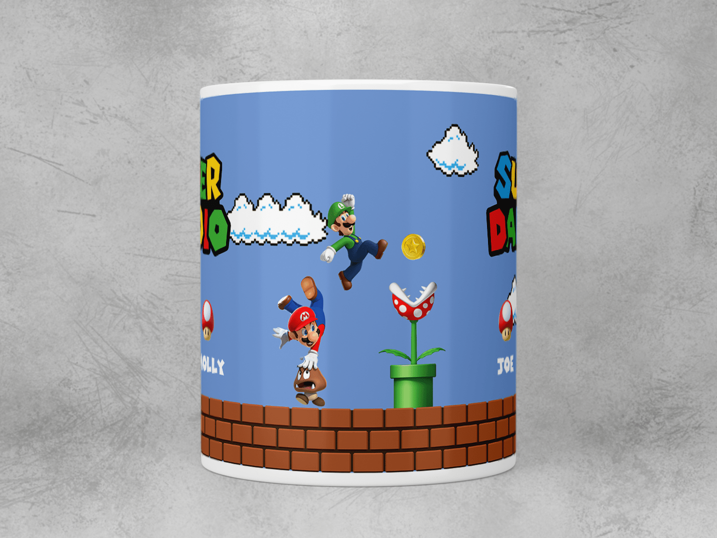 Personalised Super Daddio mug - Jazzy Giraffe Mug