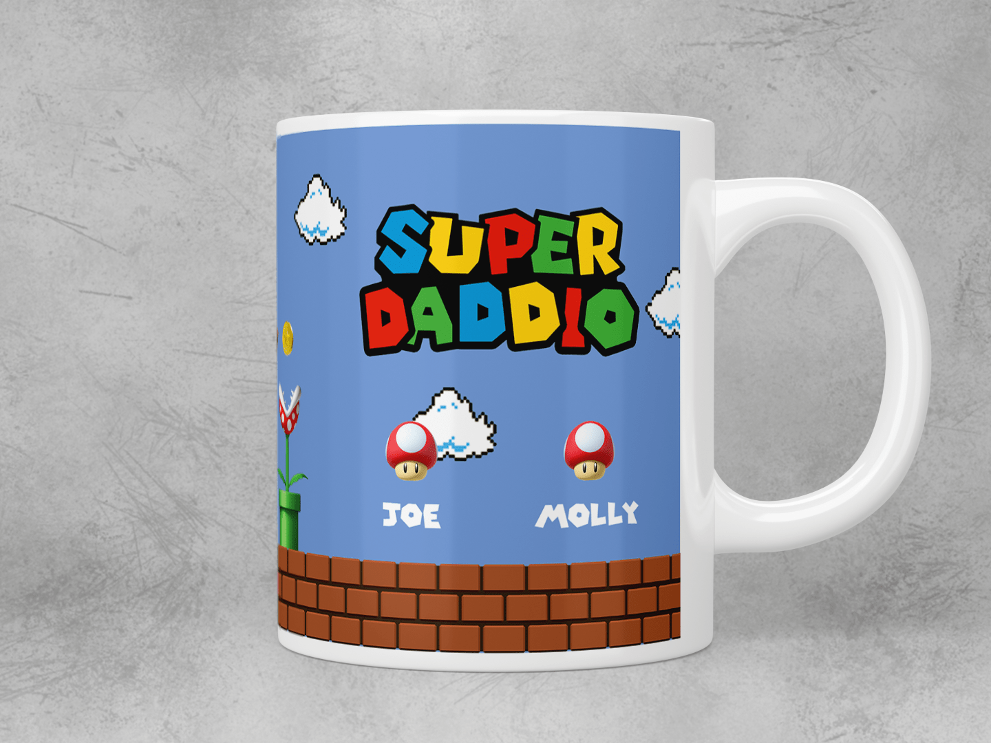 Personalised Super Daddio mug - Jazzy Giraffe Mug