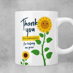 Personalised thank you for helping me grow - teacher mug - Jazzy Giraffe Mug