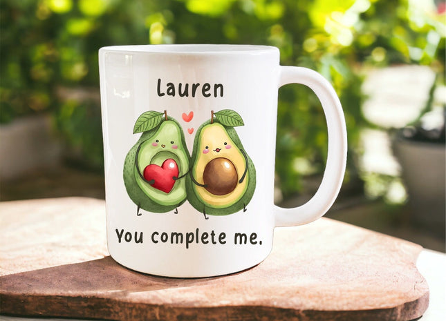 Personalised “you complete me” avocado mug - Jazzy Giraffe Mug