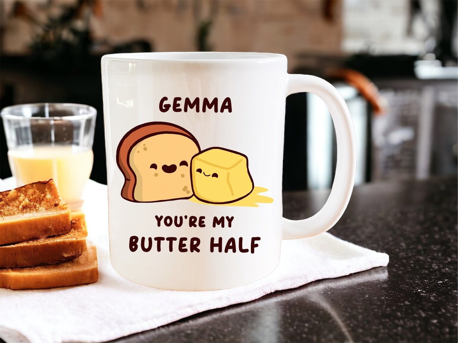 Personalised “you’re my butter half” mug - Jazzy Giraffe Mug