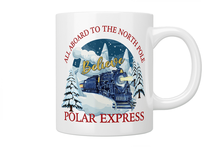 Polar Express: All Aboard To The North Pole Mug - Jazzy Giraffe Mug