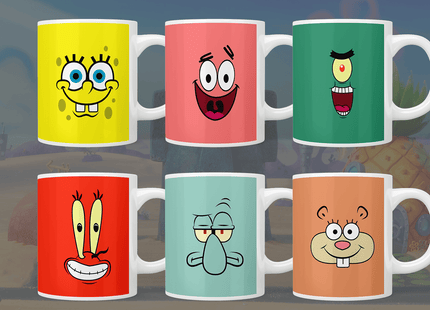 Set of 6 SpongeBob SquarePants mugs - Jazzy Giraffe Mug