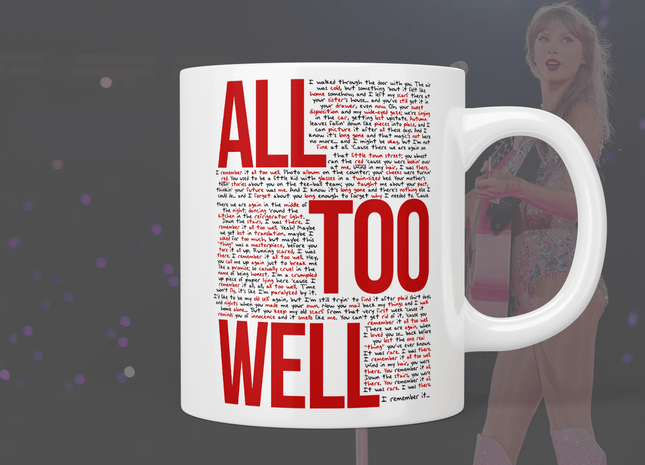 Taylor Swift “All Too Well” lyrics mug - Jazzy Giraffe Mug