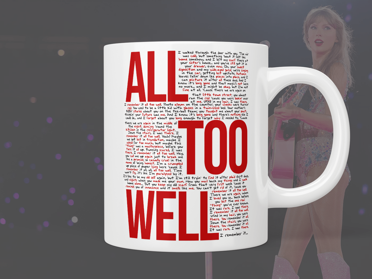 Taylor Swift “All Too Well” lyrics mug - Jazzy Giraffe Mug