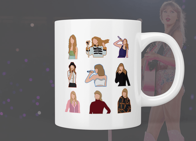 Taylor Swift Era’s tour outfits mug - Jazzy Giraffe Mug