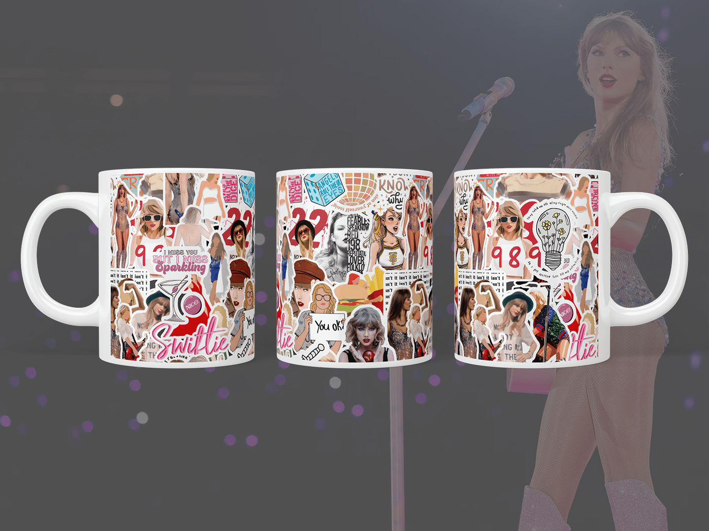 Taylor Swift stickers mug - Jazzy Giraffe Mug