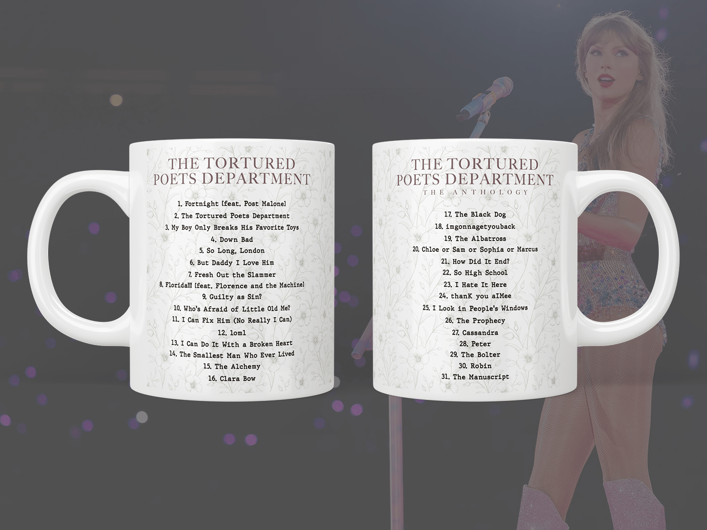 Taylor Swift: The Tortured Poets Department - The Anthology tracklist mug - Jazzy Giraffe Mug