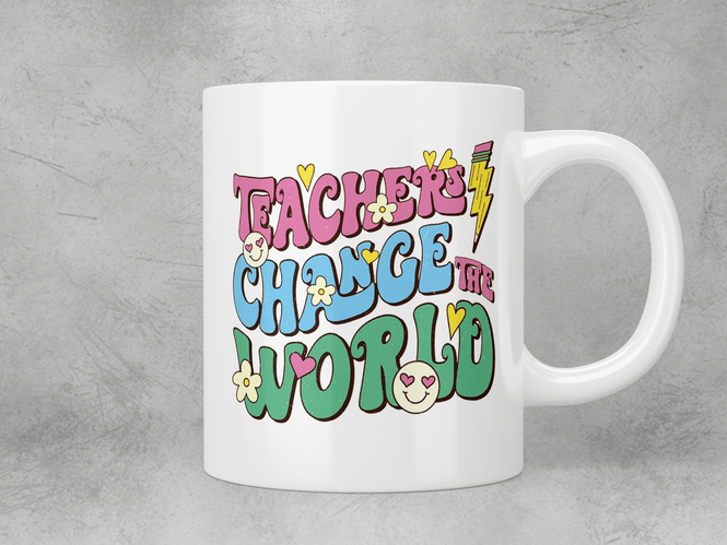 Teachers change the world mug - Jazzy Giraffe Mug