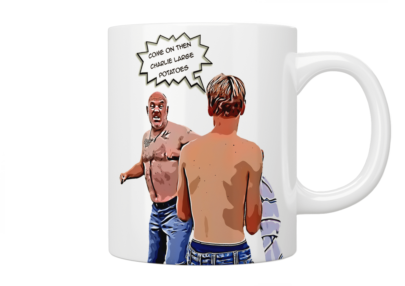 This Country: "Come On Then Charlie Large Potatoes!" Mug - Jazzy Giraffe Mug