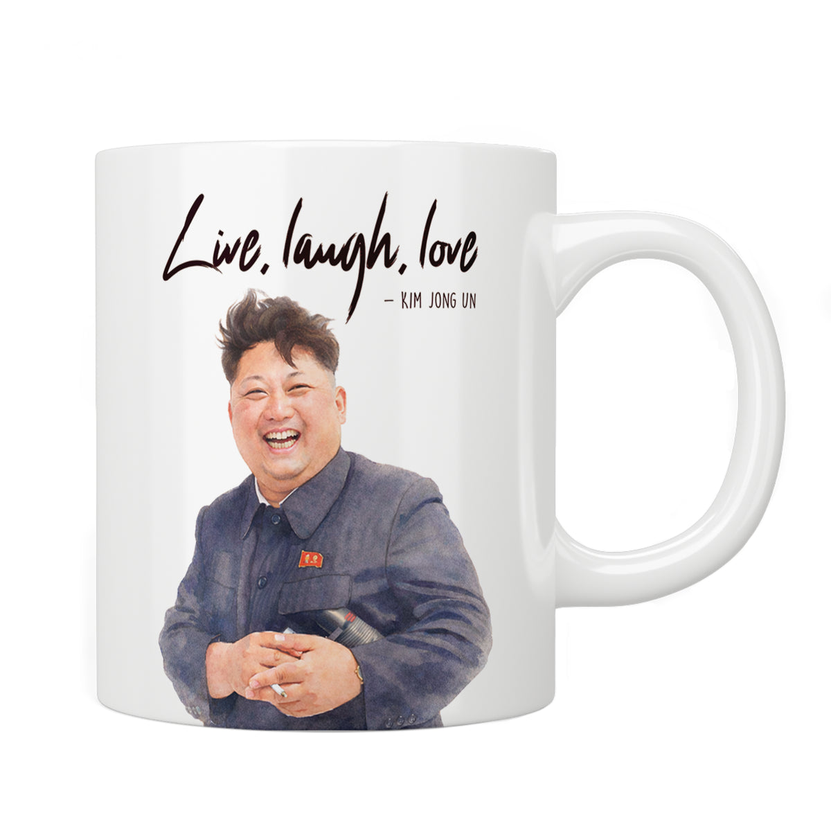 Kim Jong Un “Live, Laugh, Love” Mug