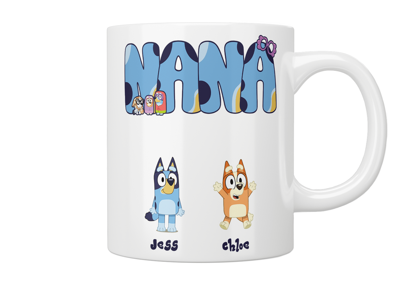 Bluey Nana Personalised Mug - Jazzy Giraffe Mug