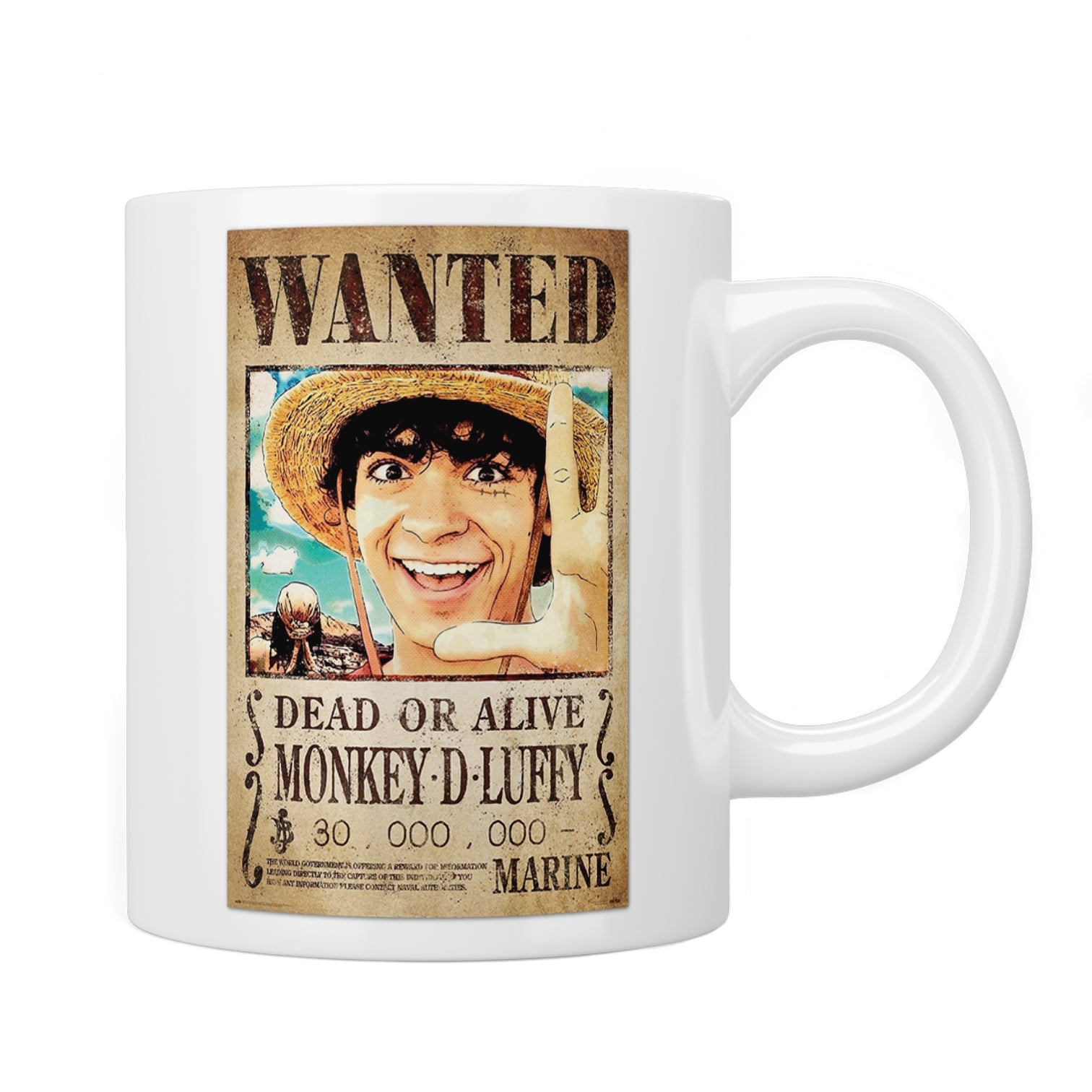 One Piece Luffy Poster Wanted Mug