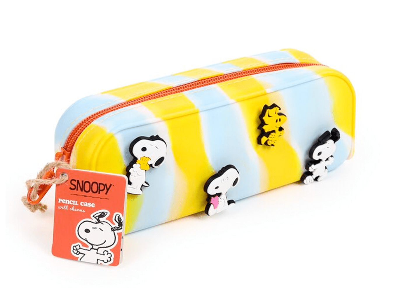 Peanuts Snoopy & Woodstock Charms Silicone Pencil Case