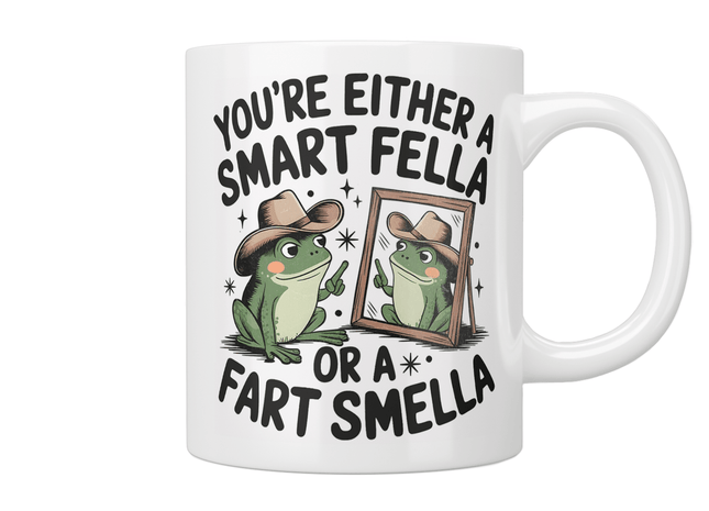 You're Either A Smart Fella Or A Fart Smella Frog Mug - Jazzy Giraffe Mug